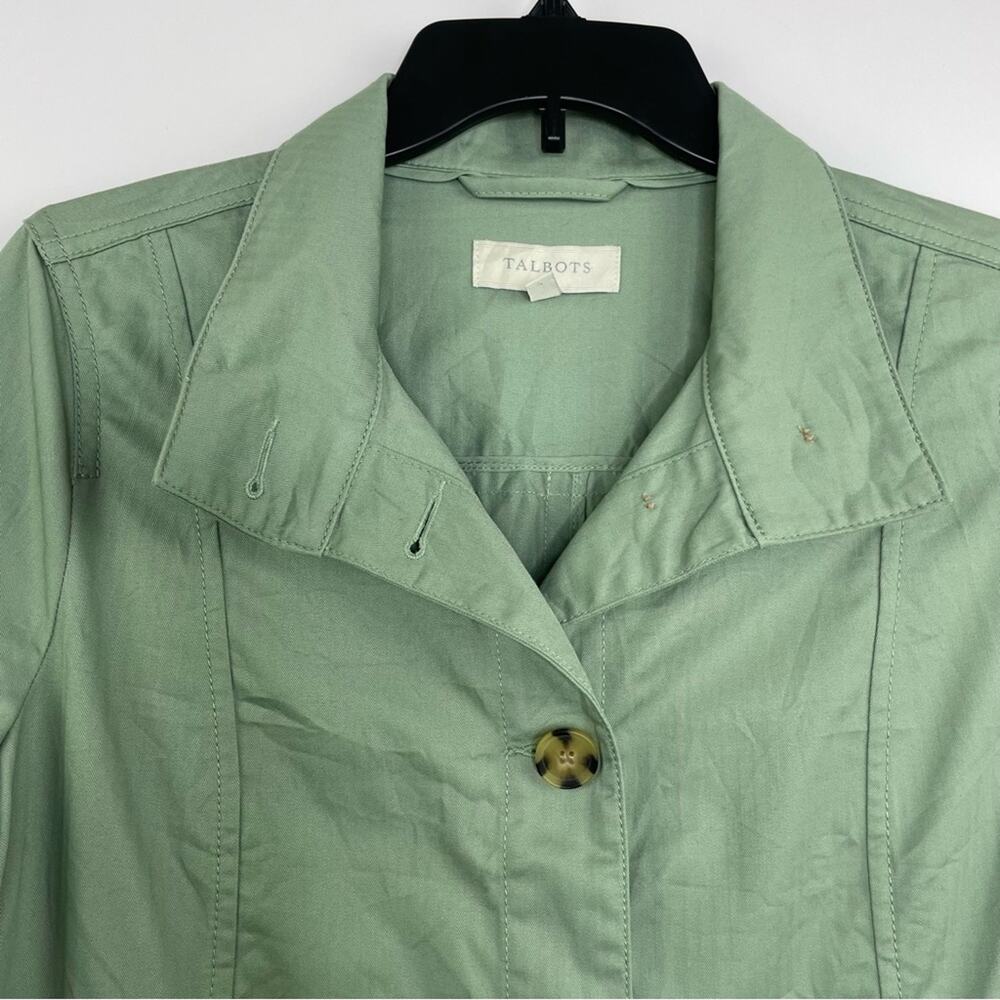 Talbots Light Green Button Down Utility Jacket Wo… - image 2